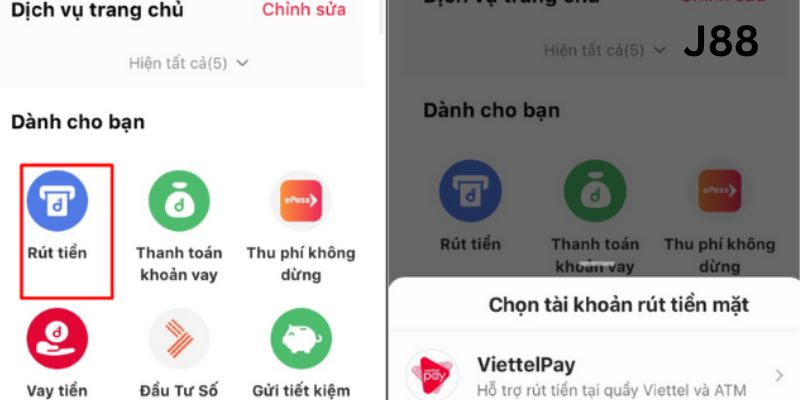 Rút tiền J88 bằng điện thoại cực nhanh
