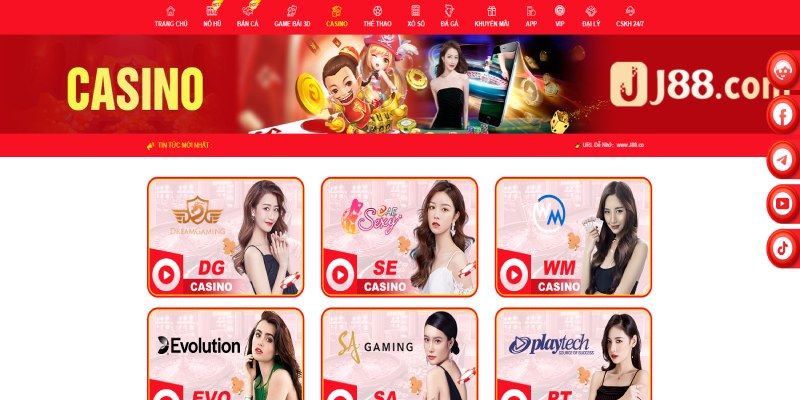 casino J88 đa dạng game bài